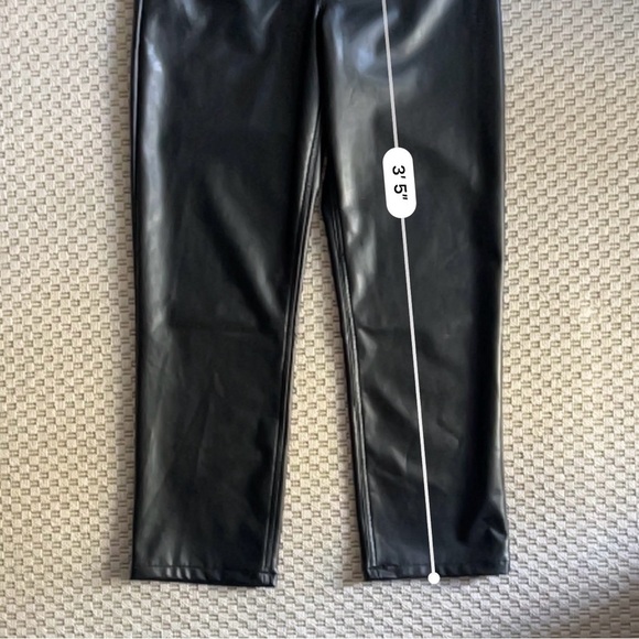 NWT Abercrombie & Fitch Vegan Leather 90s Straight Pant - Black - Size 30/10s - Picture 11 of 11